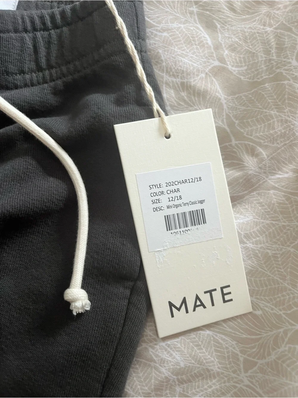 MATE the label baby Charcoal Jogger and t shirt set